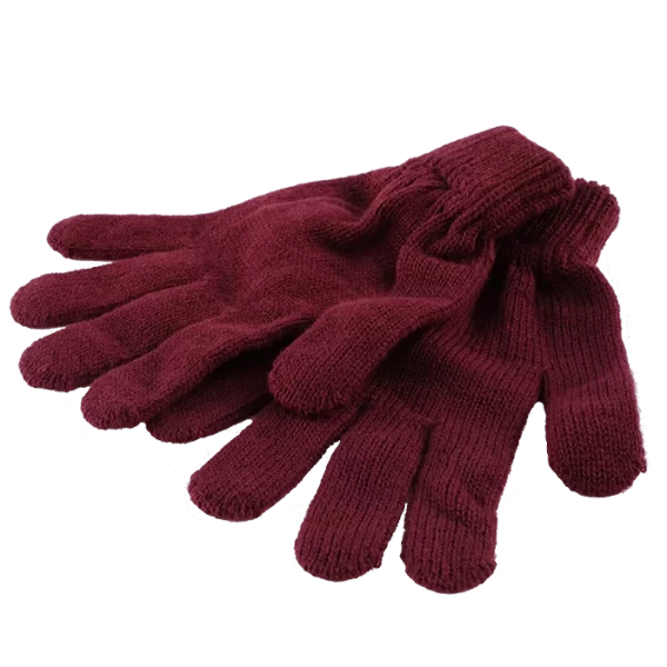 School Gloves Knitted Maroon