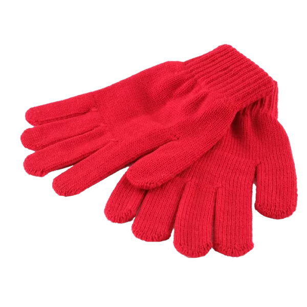 School Gloves Knitted Red